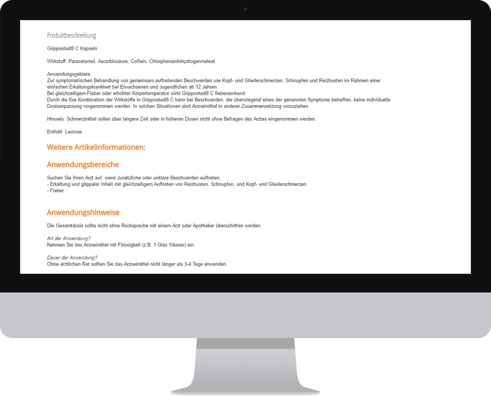 Textlastige Webseite